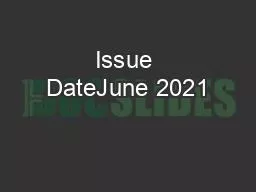 Issue DateJune 2021