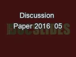 Discussion Paper 2016  05
