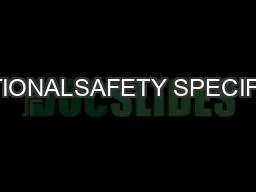 INTERNATIONALSAFETY SPECIFICATIONS