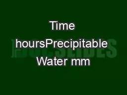 Time hoursPrecipitable Water mm