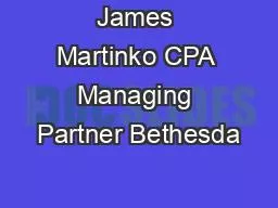 James Martinko CPA Managing Partner Bethesda