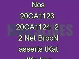 Adams App Nos 20CA1123  20CA1124  2  2 Net BrocN asserts tKat tKe trLa