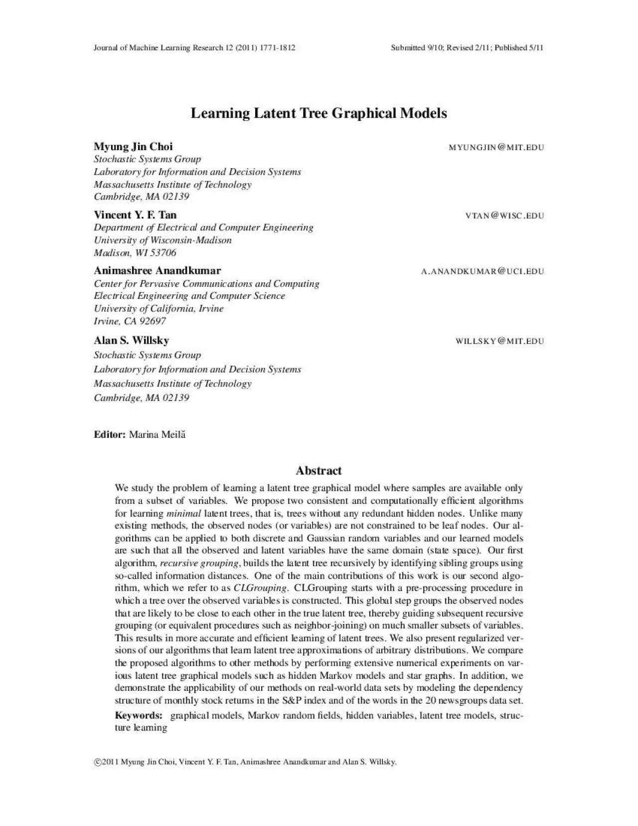 PDF-JournalofMachineLearningResearch12201117711812Submitted910Revised21