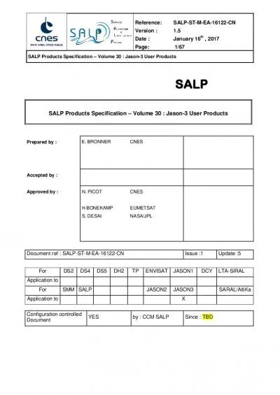 Reference SALPVersion  DateJanuary 16