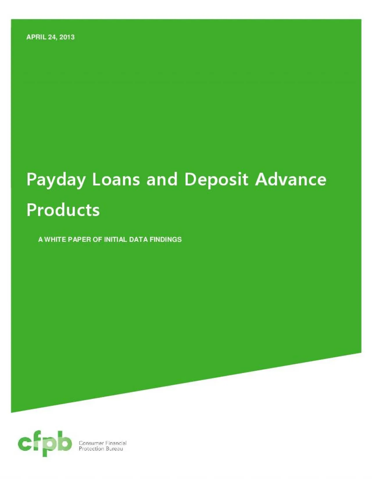 PDF-Payday Loans and Deposit Advance Products WHITE PAPEROF INITIAL DATA F