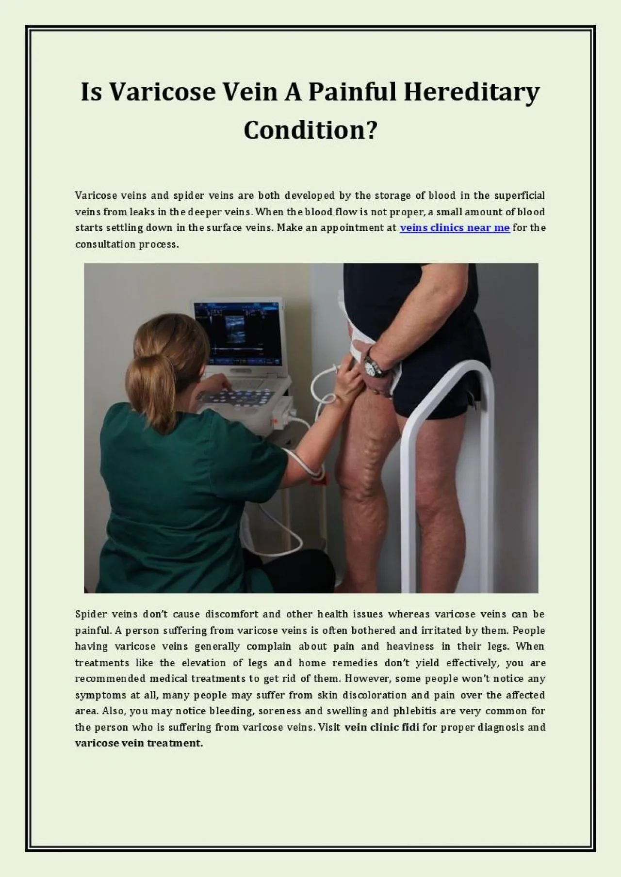 PDF-Is Varicose Vein A Painful Hereditary Condition