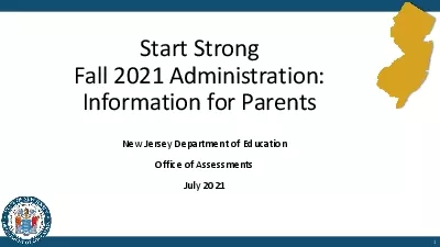 Start StrongFall 2021 AdministrationInformation for ParentsNew Jersey