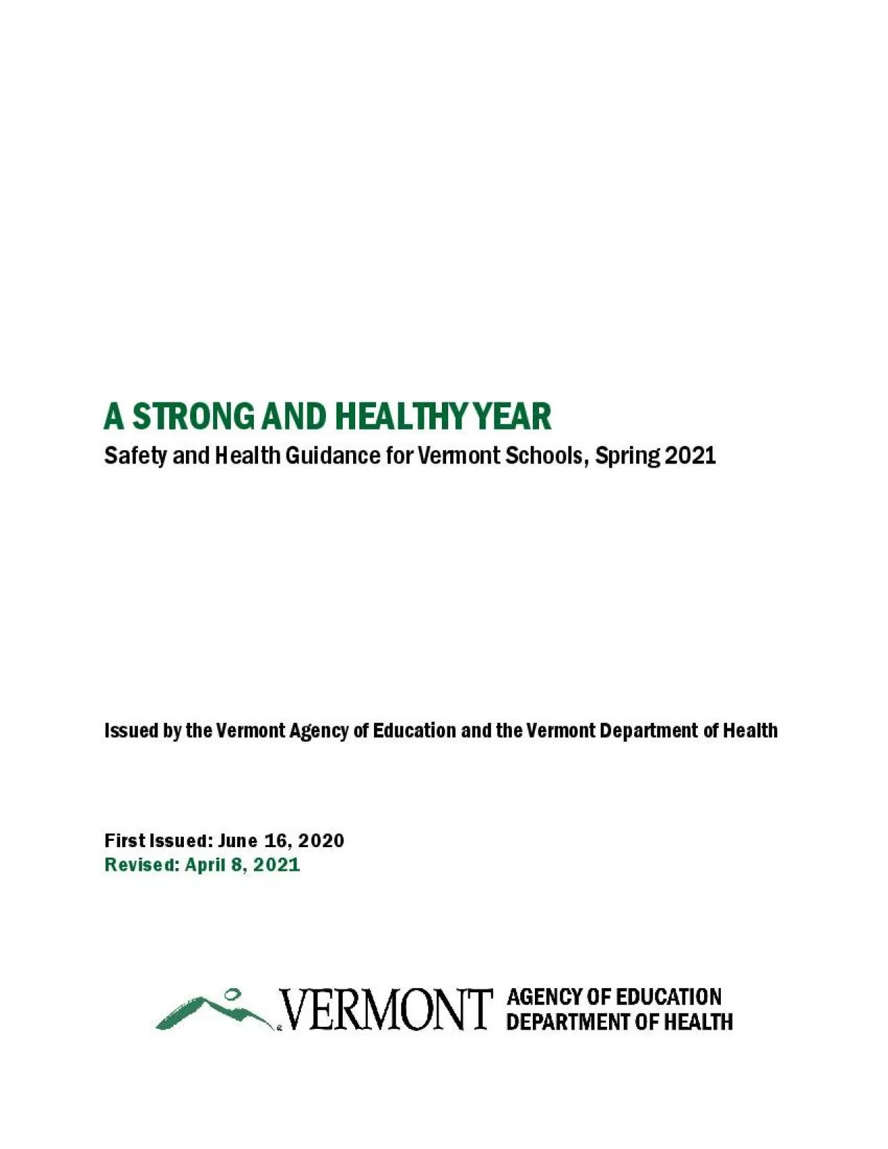 PDF-STRONG AND HEALTHY YEARSafety and Health Guidance for VermontSchools S