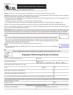 Purpose Complete form L4 so that your employer can withhold the corre