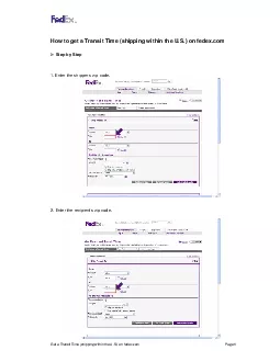 Get a Transit Time shipping within the US on fedexcom   Page 1   How t
