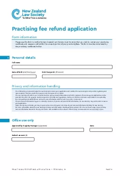 Practising fee refund application