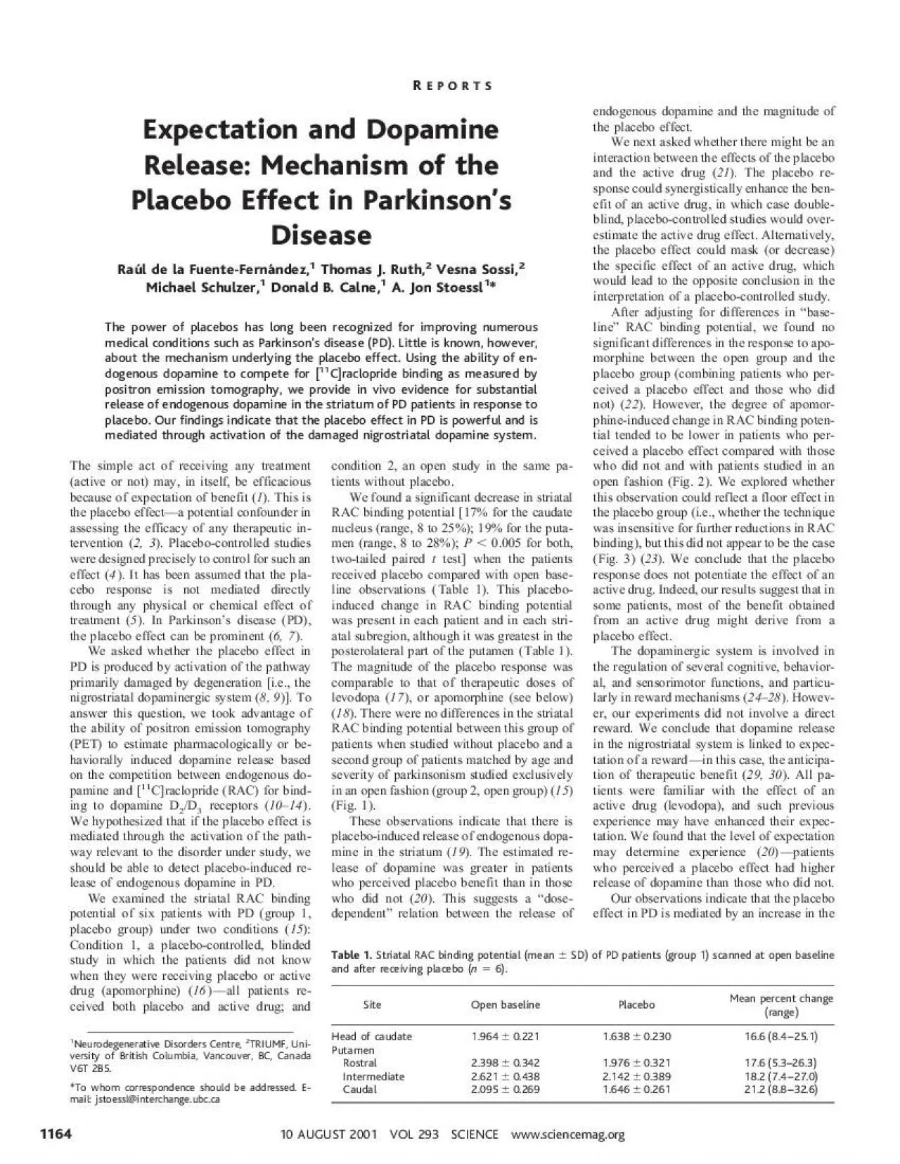 PDF-ExpectationandDopamineReleaseMechanismofthePlaceboEffectinParkinsonsld