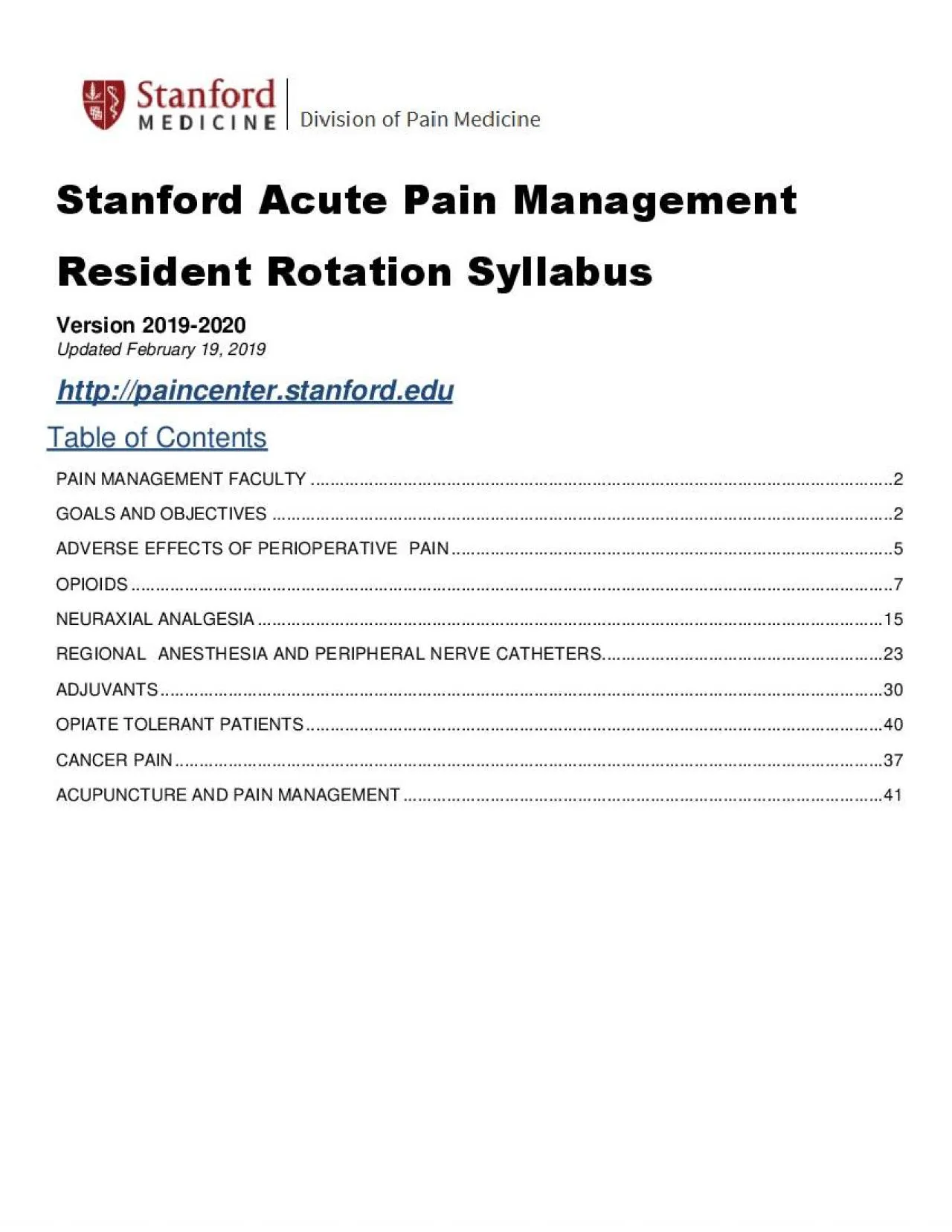 PDF-Stanford Acute Pain Management