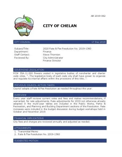 CITY OF CHELAN