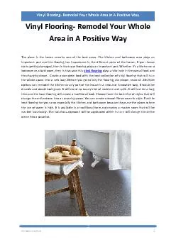 Vinyl Flooring- Remodel Your Whole Area in A Positive Way