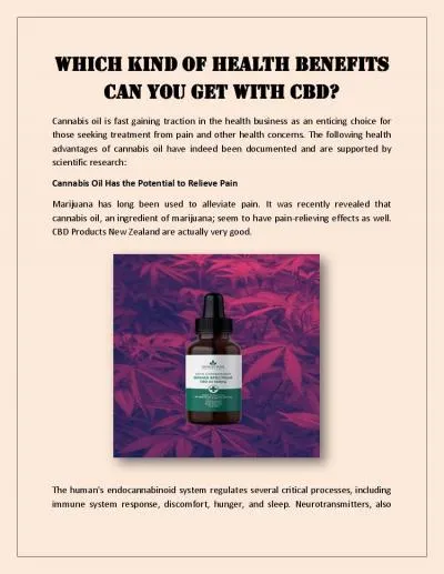 Which kind of health benefits can you get with CBD?