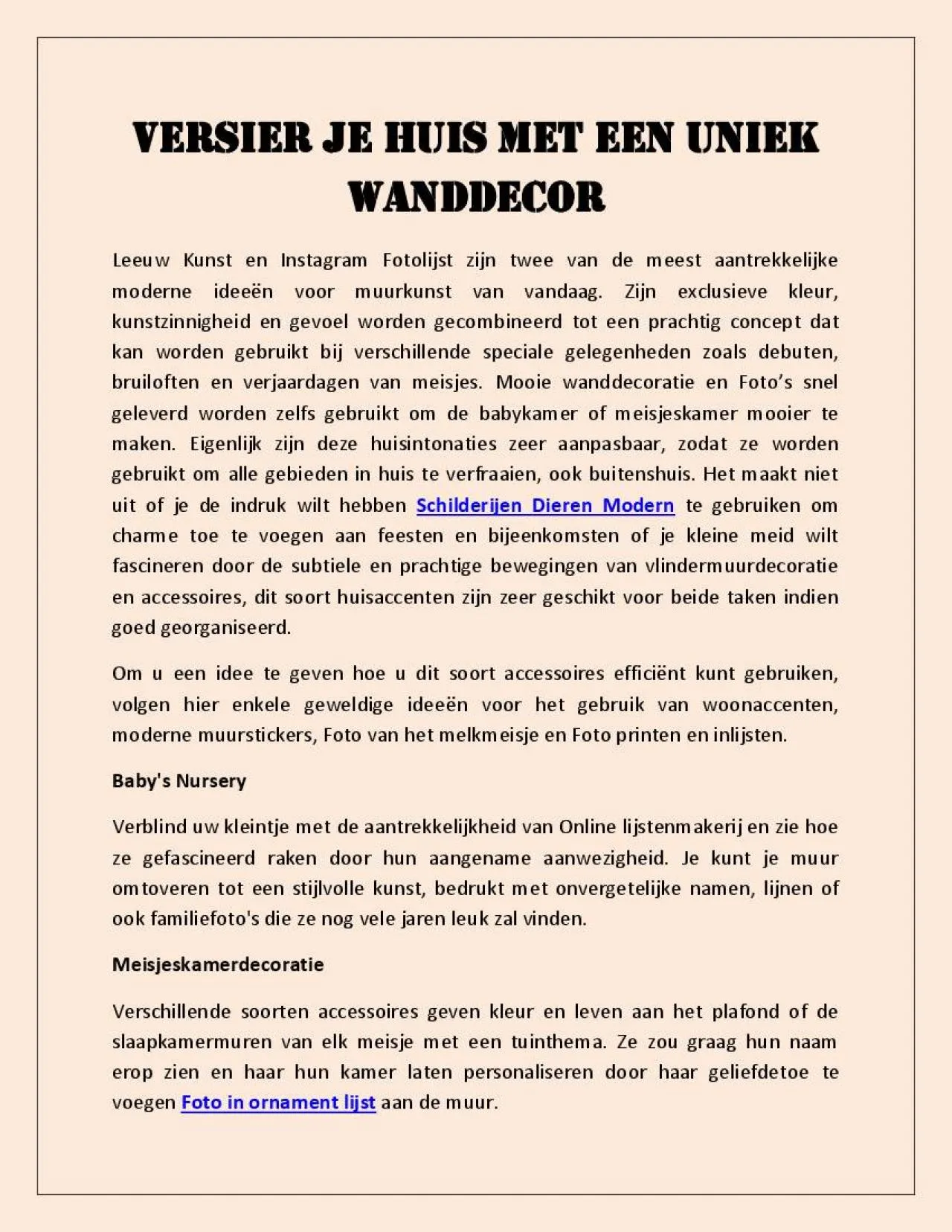 PDF-Versier je huis met een uniek wanddecor