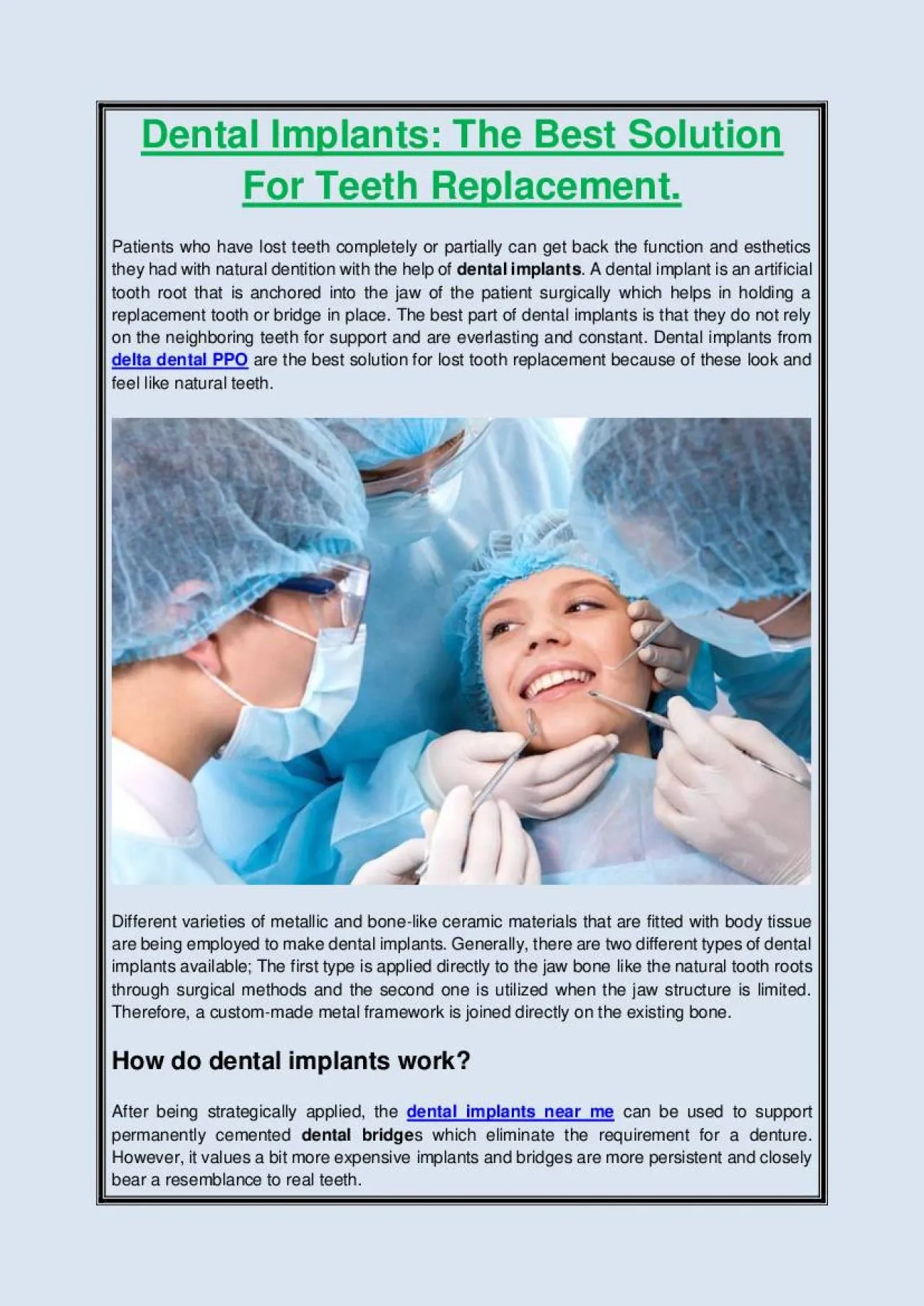 PDF-Dental Implants: The Best Solution For Teeth Replacement.