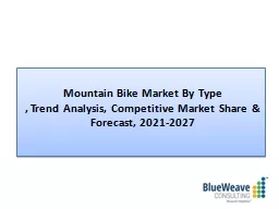 Mountain Bike Market Analysis 2021-2027