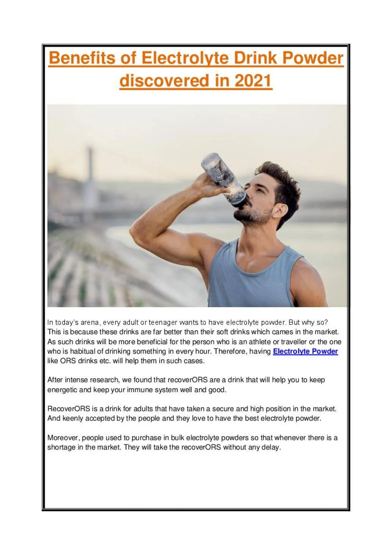 PDF-Benefits of Electrolyte Drink Powder discovered in 2021