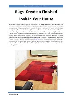 Rugs- Create a Finished Look In Your House