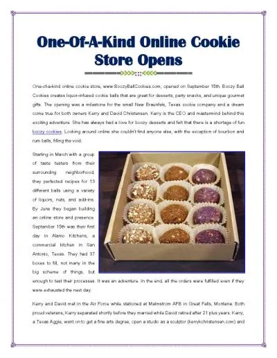 One-Of-A-Kind Online Cookie Store Opens