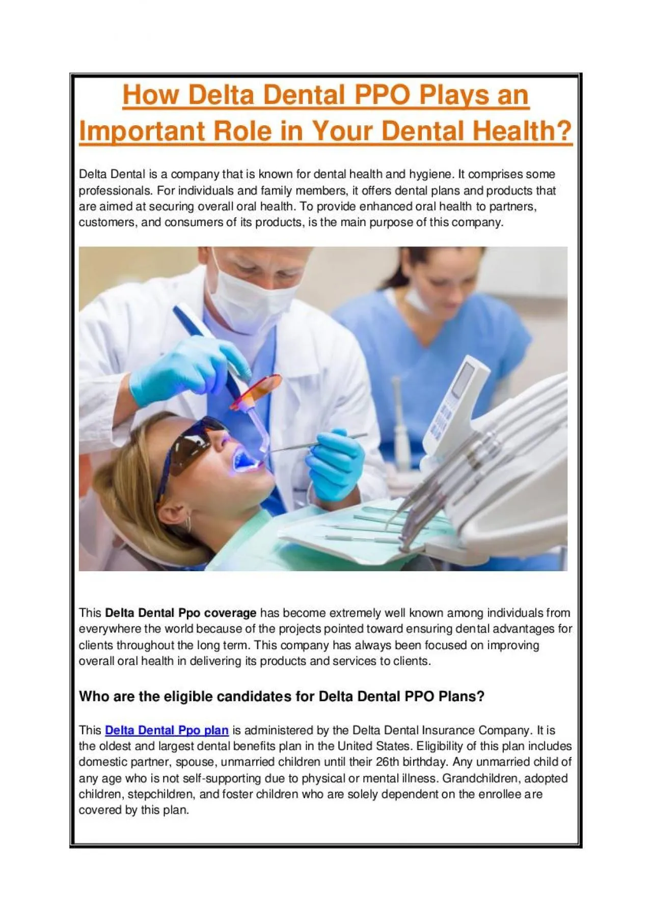 PDF-How Delta Dental PPO Plays an Important Role in Your Dental Health?