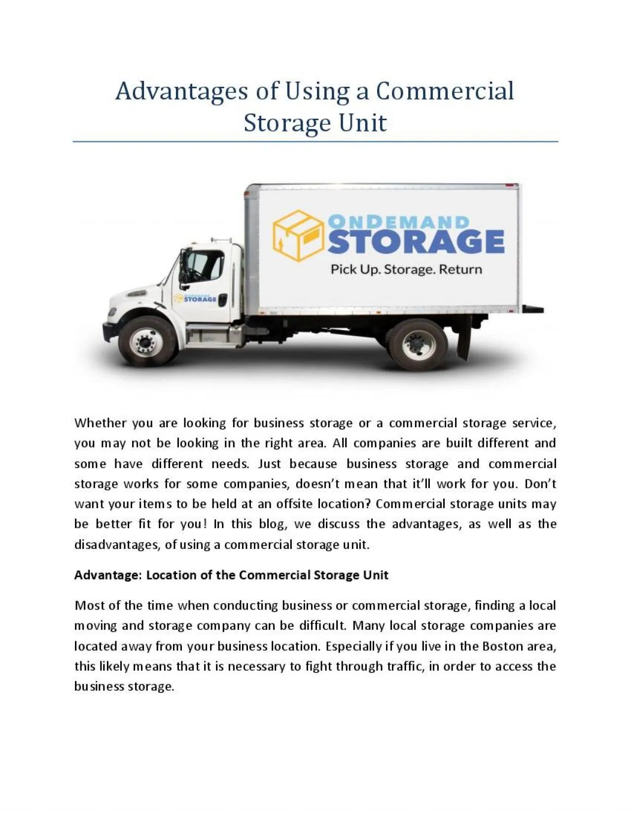 PDF-Advantages of Using a Commercial Storage Unit