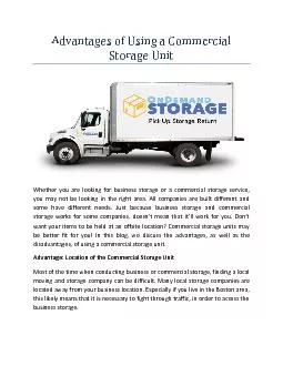 Advantages of Using a Commercial Storage Unit