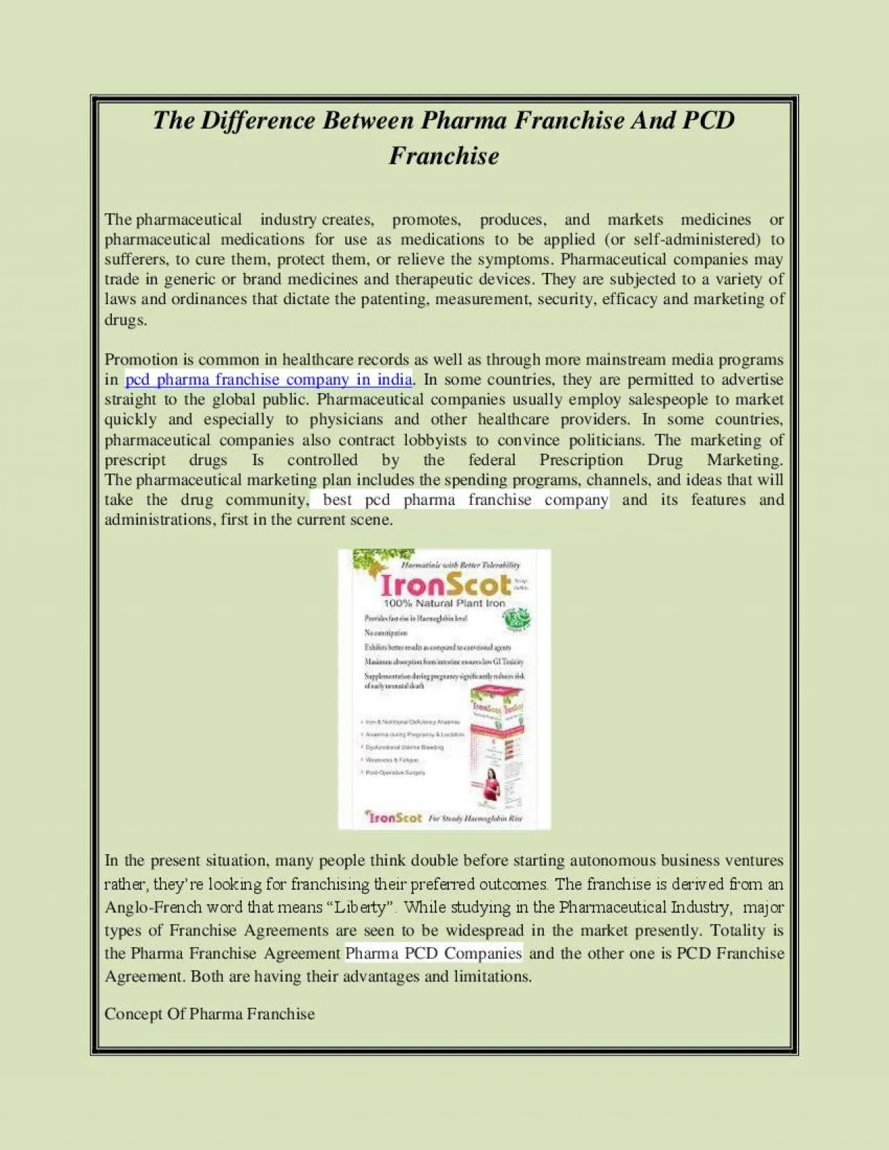 PDF-The Difference Between Pharma Franchise And PCD Franchise