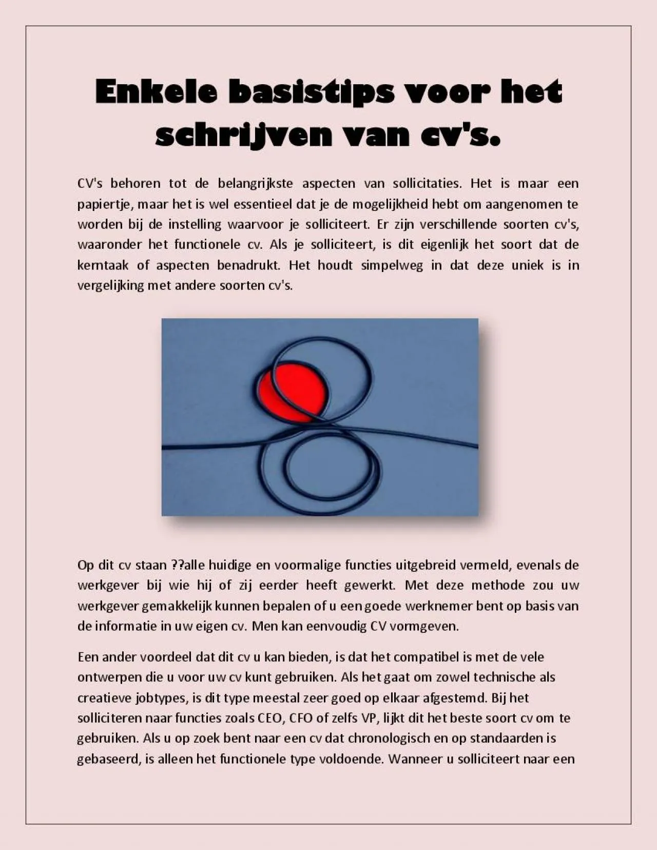 PDF-Enkele basistips voor het schrijven van cv\'s.