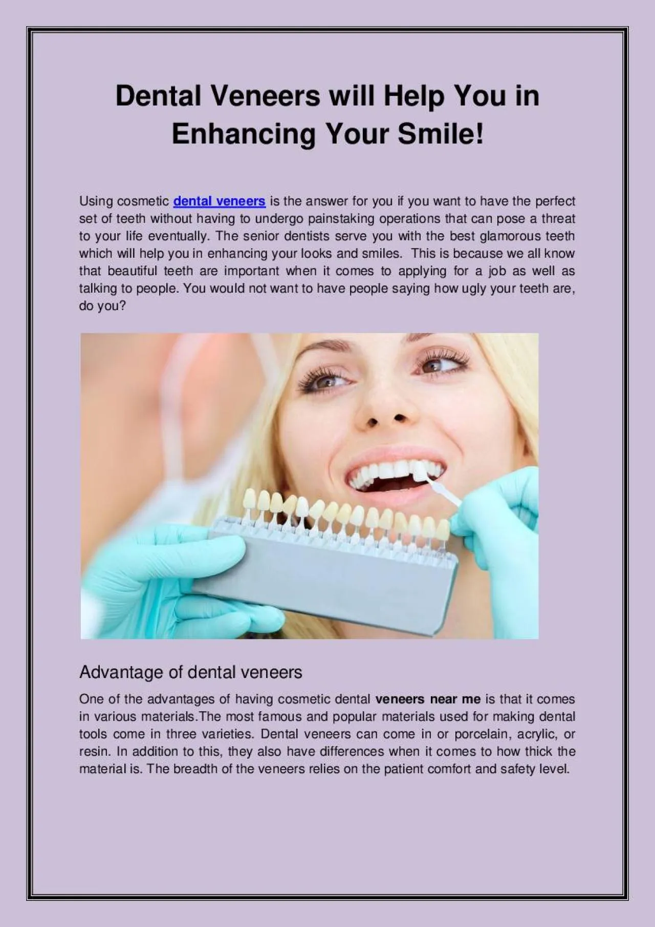 PDF-Dental Veneers will Help You in Enhancing Your Smile