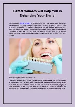 Dental Veneers will Help You in Enhancing Your Smile