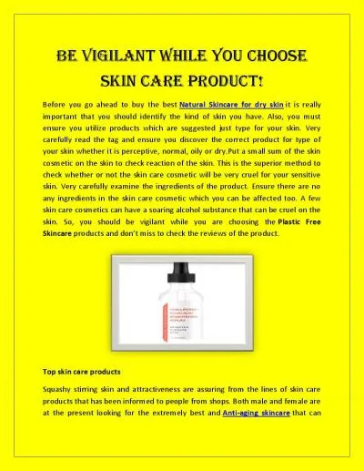 Be vigilant while you choose skin care product!