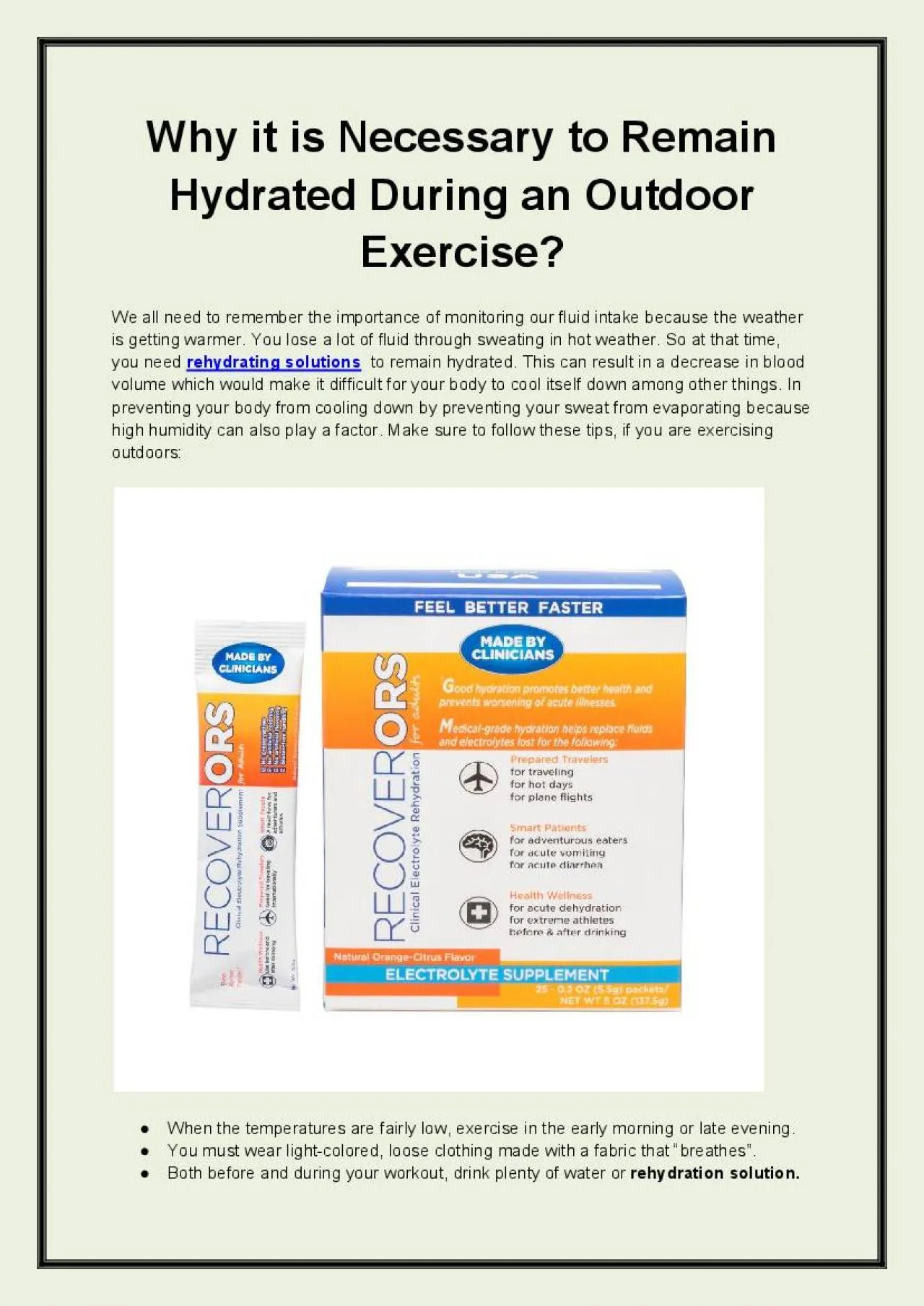 PDF-Why it is Necessary to Remain Hydrated During an Outdoor Exercise