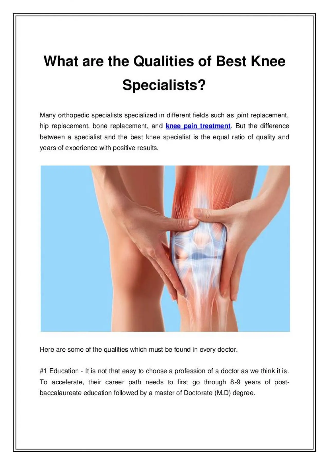 PDF-What are the Qualities of Best Knee Specialists