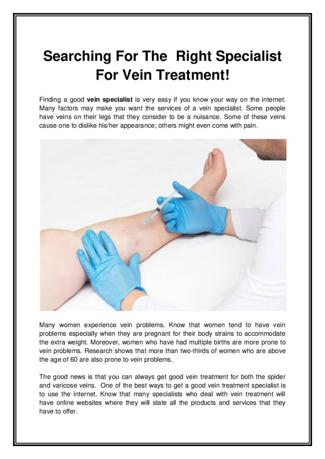 PDF-Searching For The Right Specialist For Vein Treatment!