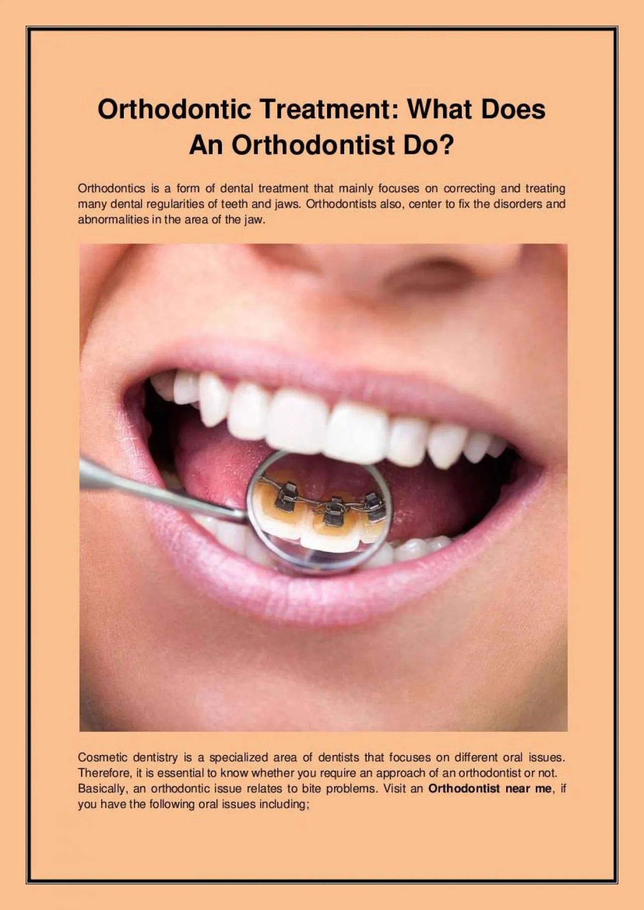 PDF-Orthodontic Treatment: What Does An Orthodontist Do?