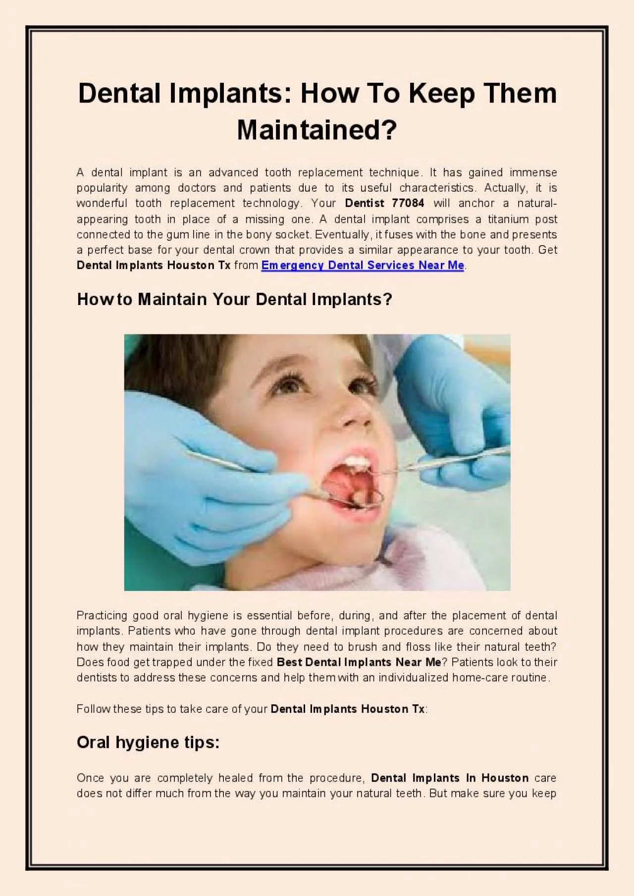 PDF-Dental Implants How To Keep Them Maintained