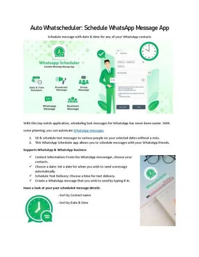 Auto Whatscheduler: Schedule WhatsApp Message App