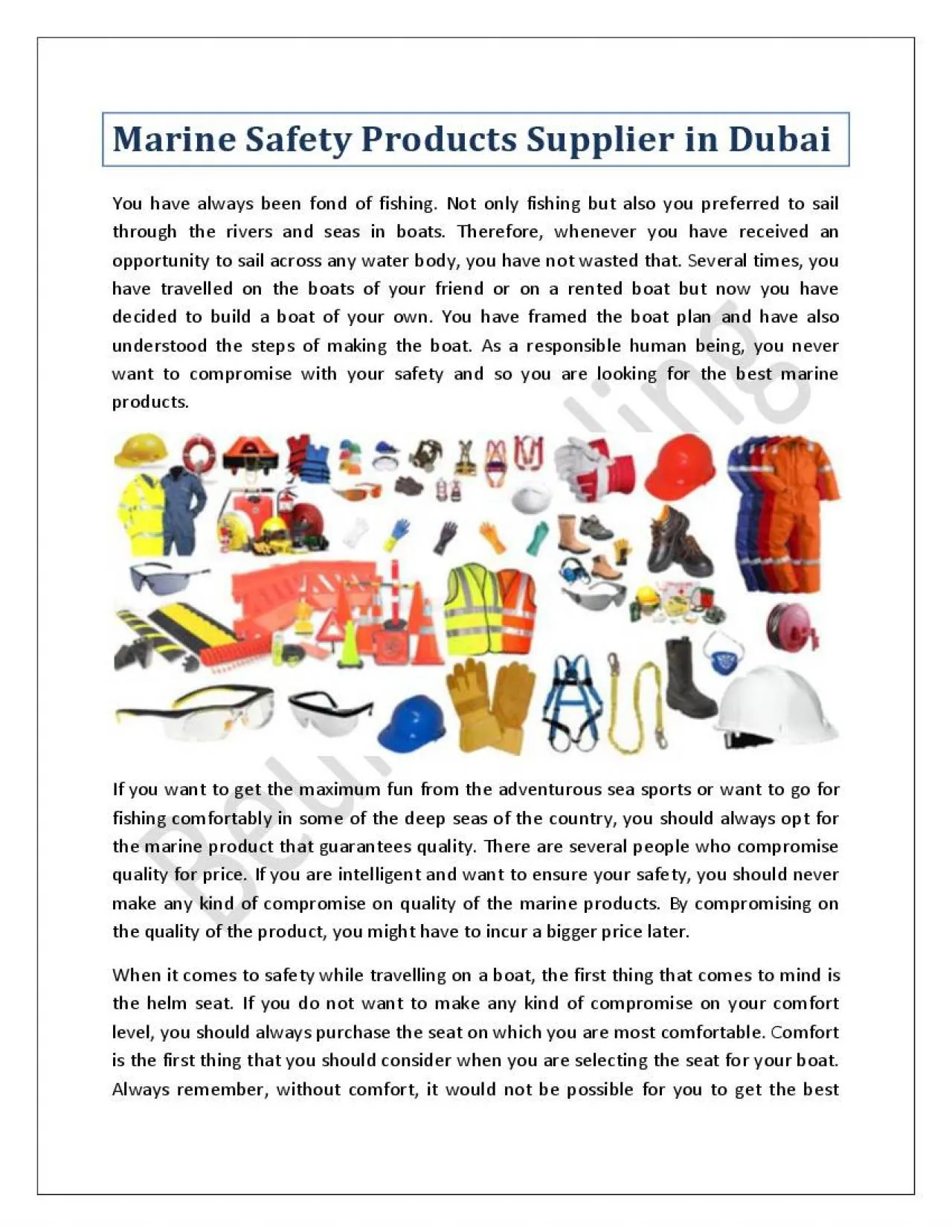 PDF-Marine Safety Products Supplier in Dubai