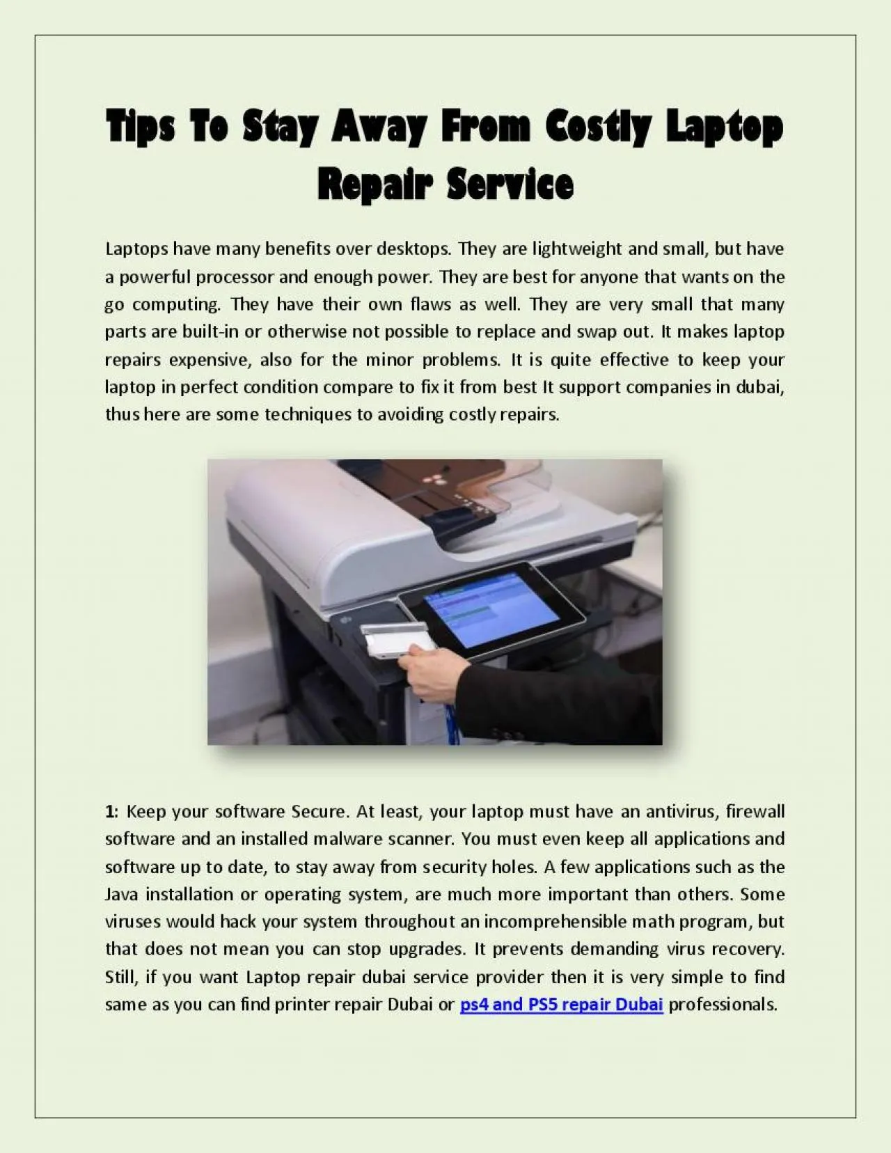 PDF-Tips To Stay Away From Costly Laptop Repair Service