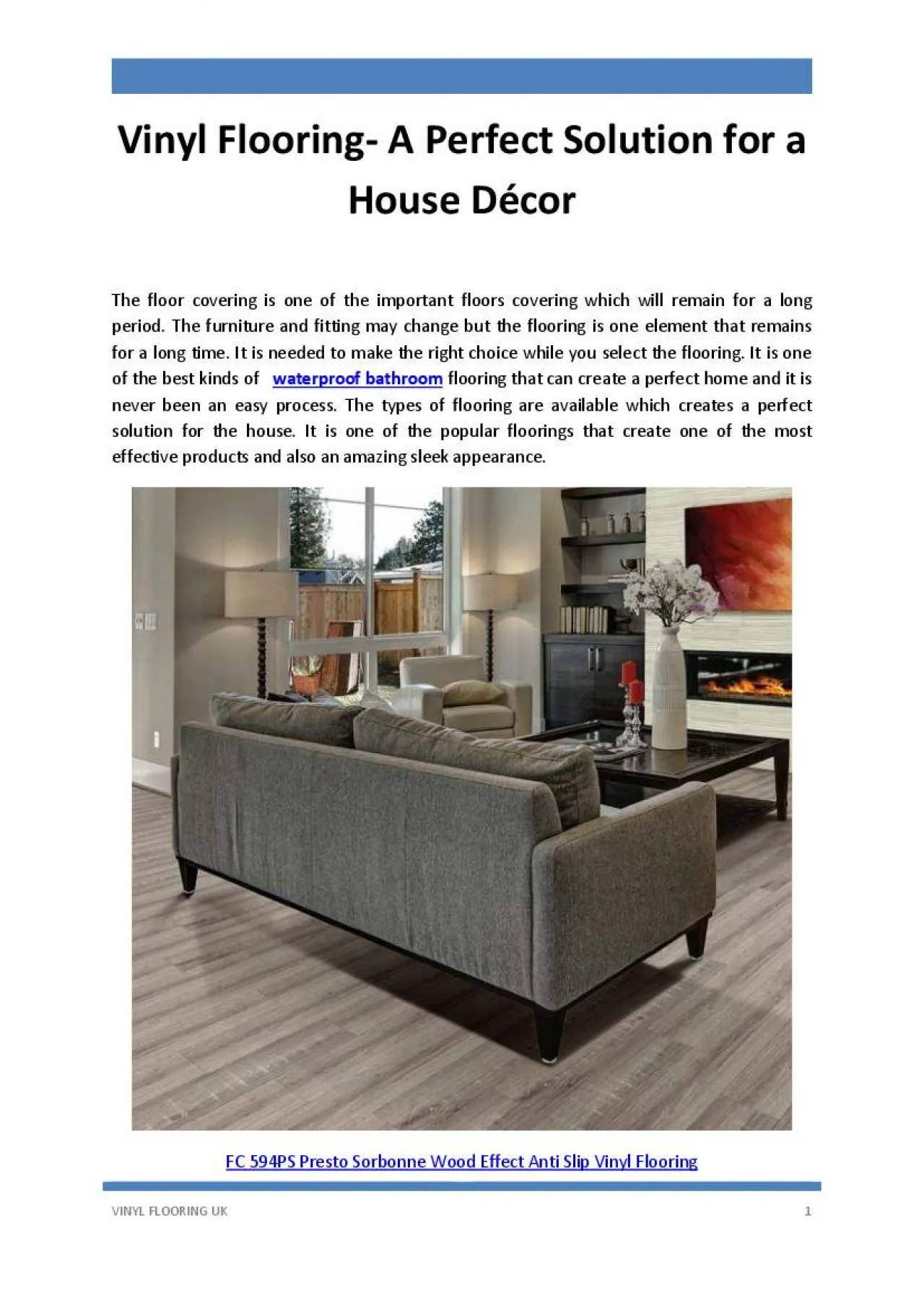 PDF-Vinyl Flooring- A Perfect Solution for a House Décor