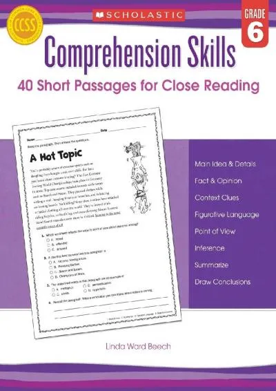 [READ] -  Comprehension Skills: Short Passages for Close Reading: Grade 6