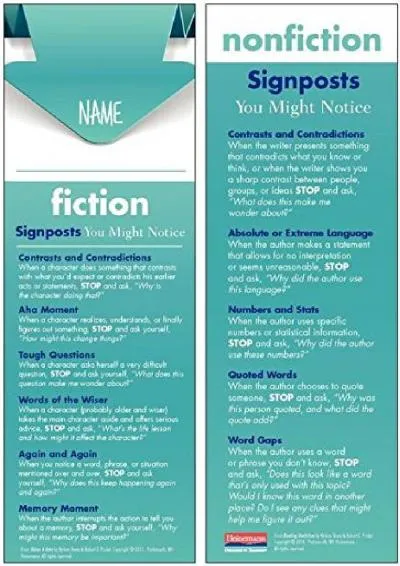 [READ] -  Notice & Note / Reading Nonfiction Signpost Student Bookmarks: 30-Pack