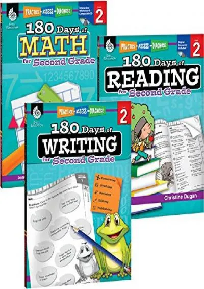 [DOWNLOAD] -  180 Days of Practice for Second Grade (Set of 3), 2nd Grade Workbooks for