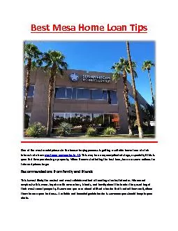 Best Mesa Home Loan Tips
