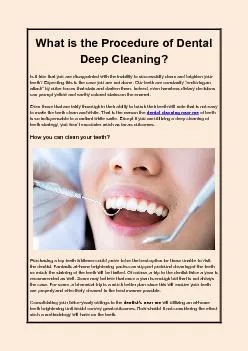 What is the Procedure of Dental Deep Cleaning