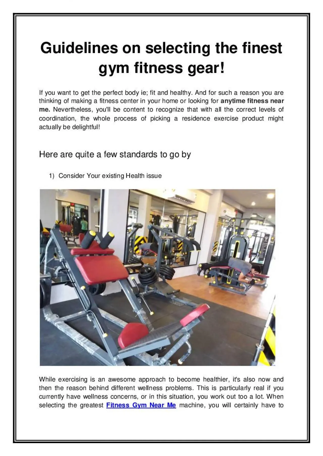 PDF-Guidelines on selecting the finest gym fitness gear