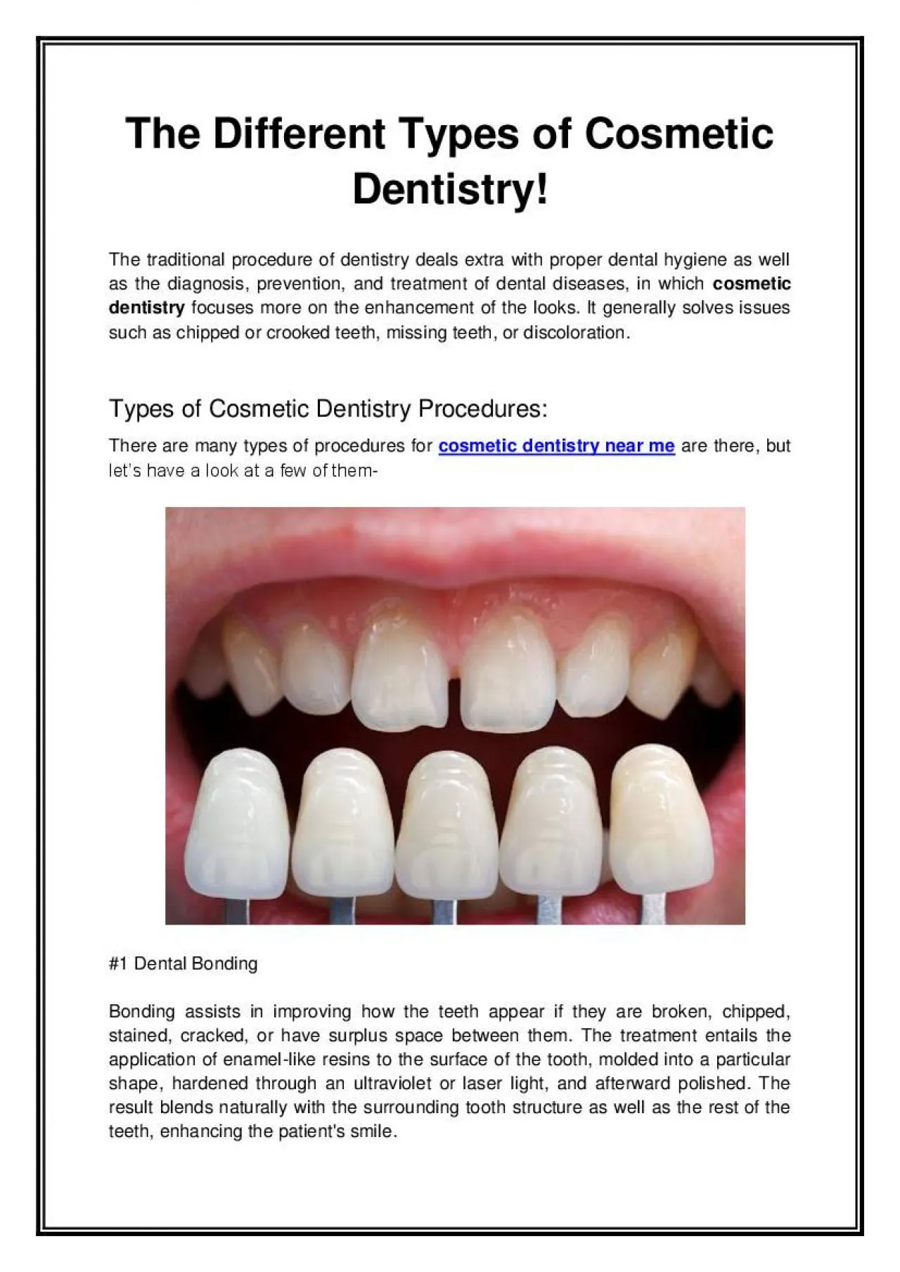 PDF-The Different Types of Cosmetic Dentistry